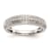 Rhodium Over 14K White Gold Diamond Trio Men's Wedding Band 0.10ctw