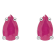 5x3mm Pear Shape Ruby 14k White Gold Stud Earrings
