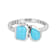 Turquoise Two-Stone Ring In Sterling Silver