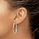 Rhodium Over 14k White Gold 1 3/8" Diamond-Cut Oval Hoop Earrings