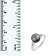 9mm Black Cultured Tahitian Pearl 14K White Gold ring