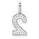 Rhodium Over 14k White Gold Diamond Number 2 Pendant