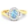 Oval Blue Aquamarine and Diamond 14K Yellow Gold Halo Ring 0.78 ctw