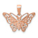 14K Two-tone Gold  Diamond-Cut Butterfly Pendant