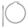 Rhodium Over Sterling Silver Beaded 3x35mm Hoop Earrings