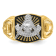 10K Two-Tone Yellow and White Gold Men's Textured and Black Enamel Past
Master Masonic Ring