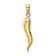 14k Yellow Gold Large 3D Italian Horn Pendant