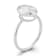 Rachel Zoe Oval CZ Solitaire Ring in Rhodium Over Sterling Silver