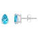 6x4mm Pear Shape Blue Topaz 14k White Gold Stud Earrings