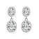 CZ Halo Drop Earrings In Sterling Silver