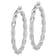 Rhodium Over Sterling Silver Twisted 3.5x40mm Hoop Earrings