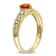 Orange Sapphire and Diamond 10K Yellow Gold Ring 0.66ctw