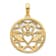 14k Yellow Gold Polished Claddagh Circle Pendant