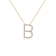 Lab-Grown Diamond Initial B Necklace In 14K Gold Over Sterling Silver 0.50ctw