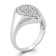 Rachel Zoe Pave Pear-Shaped Signet Ring in Rhodium Over Sterling Silver
