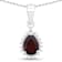 Red Garnet and White Topaz Rhodium Over Sterling Silver Necklace and
Earrings 2 Piece Jewelry Set