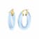 14K Yellow Gold Over Sterling Silver Flat Oval Acrylic Hoops in Blue