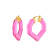 14K Yellow Gold Over Sterling Silver Heart Gem Acrylic Hoops in Magenta