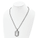 White Cubic Zirconia Stainless Steel Brushed Black IP-plated Men's Dad
Dog Tag Pendant With Chain