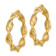 14k Yellow Gold 1 11/16" Polished and Greek Satin Twisted Hoop Earrings