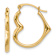 14k Yellow Gold 11/16" Heart Hoop Earrings
