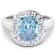3.51ctw Blue Aquamarine and Diamond 14K White Gold Halo Ring