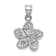 Rhodium Over 14k White Gold Polished and Diamond-Cut Beaded Plumeria
Flower Charm