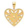 14k Yellow Gold Fancy Heart Pendant