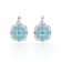 Blue Topaz Rhodium Over Sterling Silver Round Drop Earrings