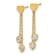 14k Yellow Gold Polished Cubic Zirconia Hearts Post Dangle Earrings