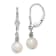 Rhodium Over Sterling Silver Beaded Freshwater Cultured Pearl Leverback
Dangle Earrings