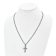 Titanium Brushed and Polished with .03ct Diamond Cross Pendant with 22
Inch Curb Chain