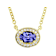 Blue Tanzanite Oval And White Zircon Station Necklace In 18K Gold Over
Sterling Silver 0.74ctw