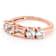 Morganite And Aquamarine Band Ring In 18K Rose Gold Over Sterling Silver 1.16ctw