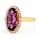 Amethyst Oval And White Zircon Ring In 18K Gold Over Sterling Silver 3.02ctw