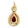 10k Yellow Gold 1.40 ctw Pear Garnet and Accent Diamond Pendant