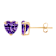 14k Gold Cubic Zirconia Heart Stud Earrings