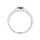 Blue and White Sapphire Sterling Silver Dainty Ring, 0.53ctw