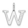14K White Gold Diamond Lower Case Letter W Initial Pendant