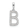 Rhodium Over 14k White Gold Diamond Letter B Initial Pendant