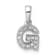 14K White Gold Diamond Letter G Initial with Bail Pendant