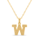 White Diamond Accent 10k Yellow Gold W Initial Pendant With 18” Rope Chain