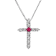 0.18ctw Diamond and Ruby Cross in 14K White Gold