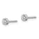 Rhodium Over 14K White Gold 3mm Cubic Zirconia Bezel Post Earrings