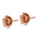 14k Rose Gold Satin Finish and Diamond-Cut 9.2mm Rose Stud Earrings