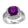 9mm Cushion Amethyst with Diamond Accents 14k White Gold Halo Split
Shank Ring 0.50ctw