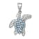 Rhodium Over Sterling Silver Polished Crystal Turtle Pendant