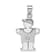 Rhodium Over 14k White Gold Satin Diamond Kid with Hat Pendant