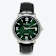 Croton Stainless Steel Quartz Watch with Green Glass Dial and Leather Strap
