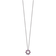 Rhodium Over Sterling Silver Lab Created Opal and Pink Crystal Flower Necklace
